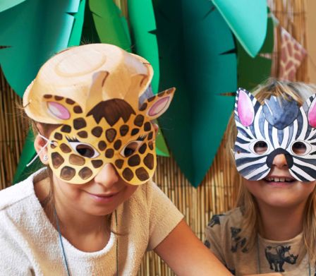 Tiermasken für die Safari-Party